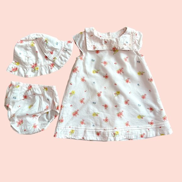 Marks & Spencer Other - Adorable 3- Piece Floral Pink Baby Dress Set for Spring, Easter and Summer